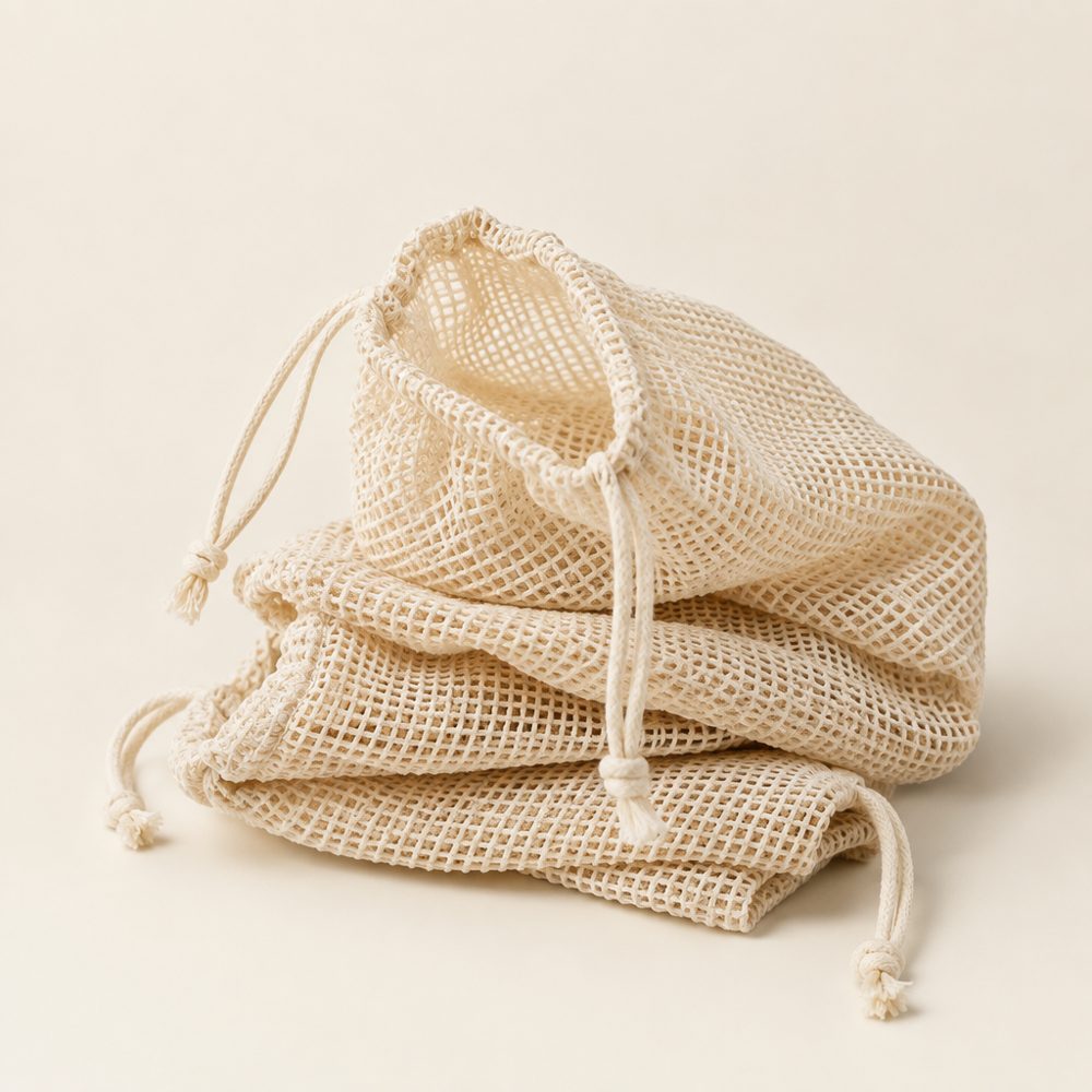 Cotton mesh pouches