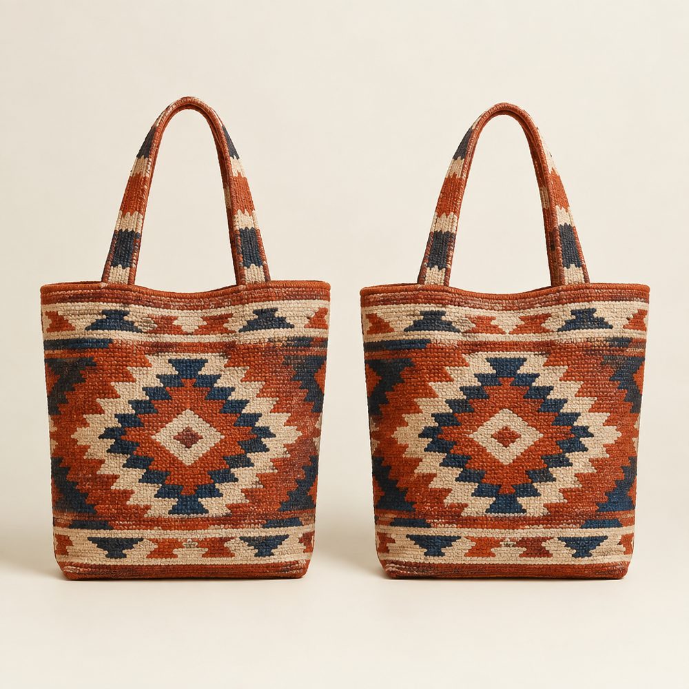 Kilim shopper pair