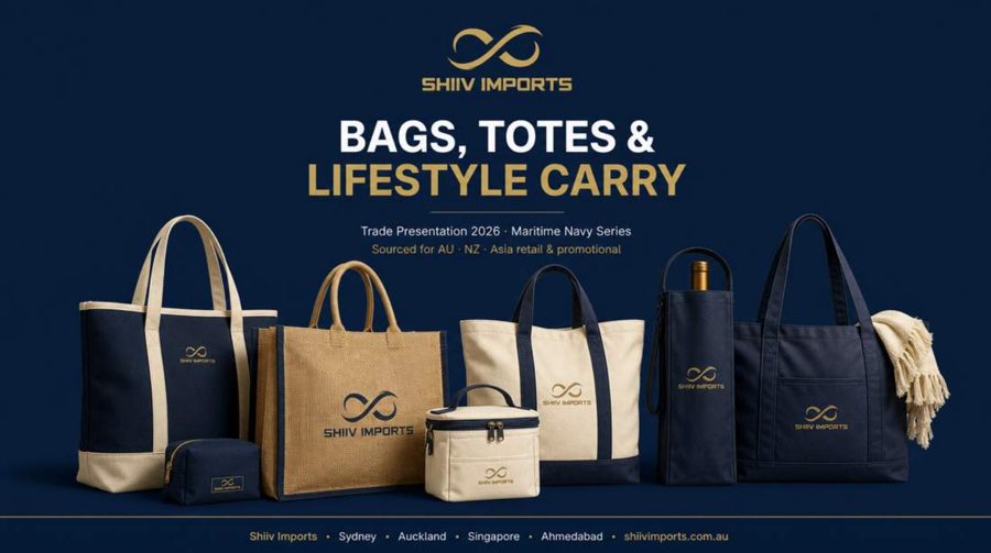 Cover of the Shiiv Imports bags, totes and lifestyle carry catalogue, 2026