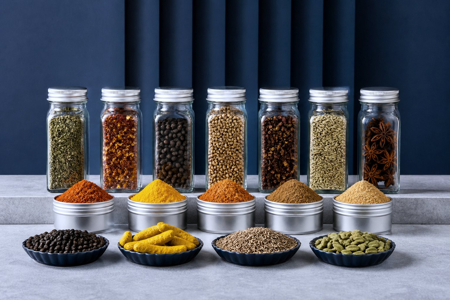 Organic spices and herbs sourced to brief